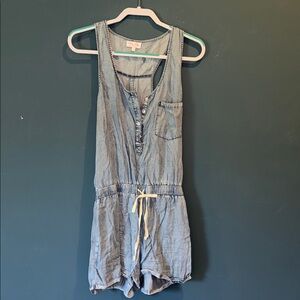 Pink Lily Blue Jumpsuit Sleeveless Adjustable Straps